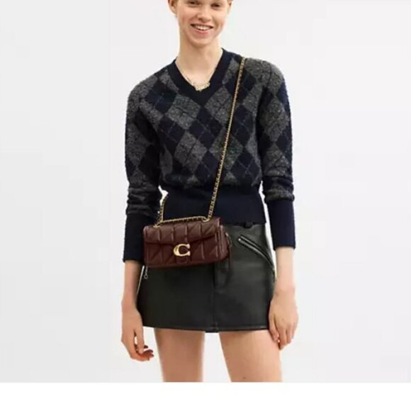 COACH Tabby 20 quilted leather mini convertible shoulder crossbody bag -Maple - Picture 9 of 12